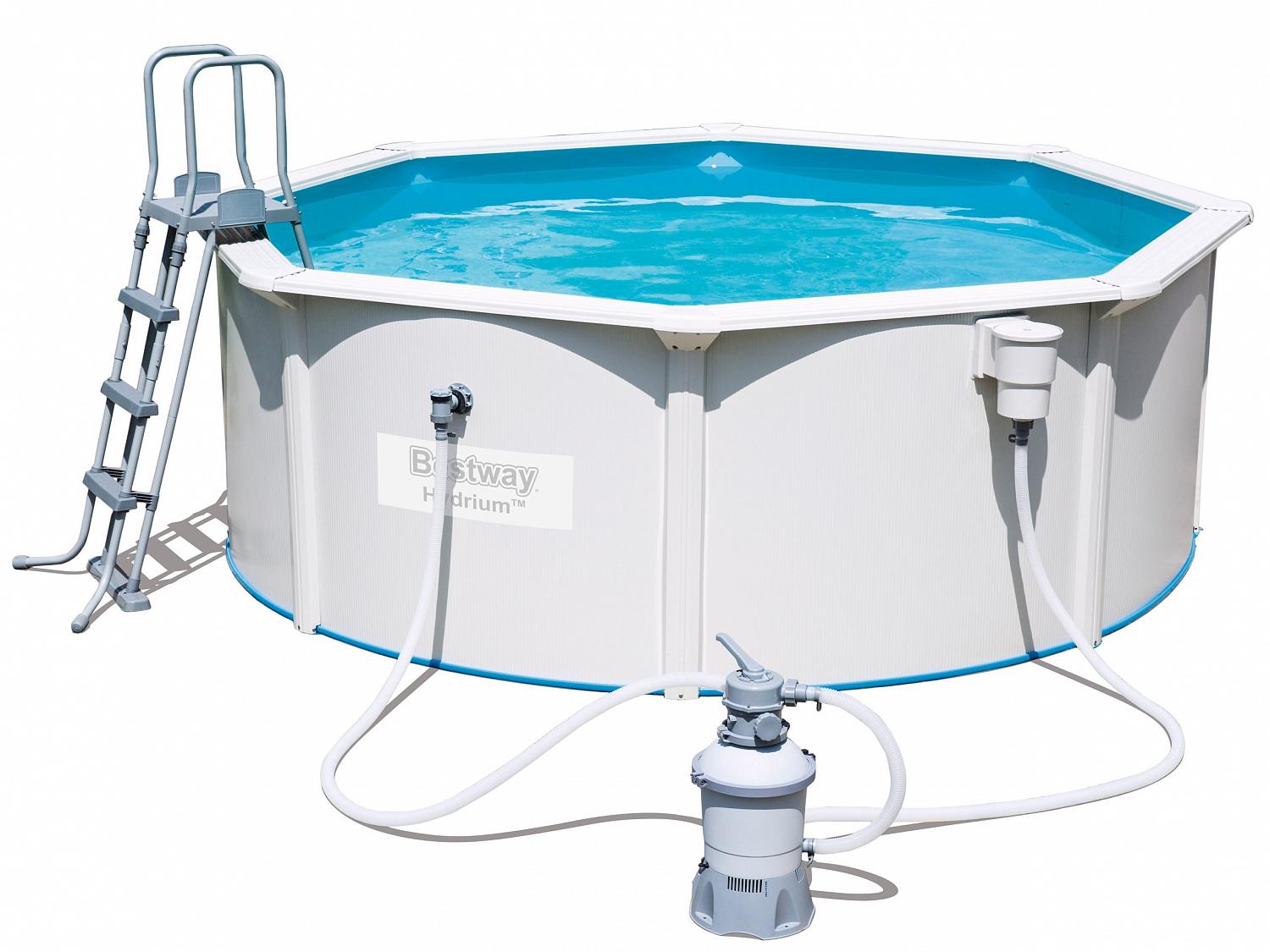 Стальной бассейн Bestway 56571 BW, Hydrium Pool Set 360х120см, 10990л, фильтр-насос, лестница фото 1